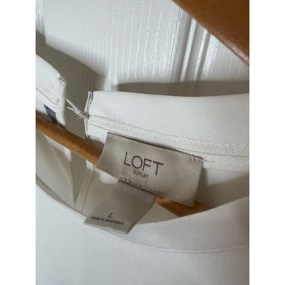 Ann Taylor Loft Outlet Women's White Toucan Print Top Blouse Shirt Size Large - Picture 5 of 7